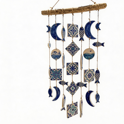 Gift-Loved | Ceramic Ocean Tile Chimes | Relaxing Coastal Harmony