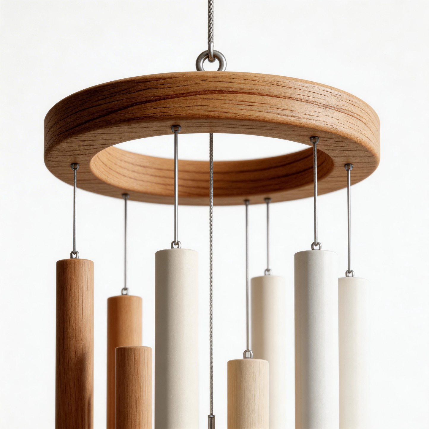 Gift-Worthy | Scandinavian Minimalist Wood Wind Chime | Timeless Neutral Harmony