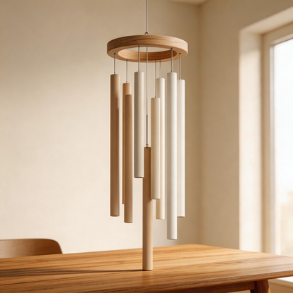 Gift-Worthy | Scandinavian Minimalist Wood Wind Chime | Timeless Neutral Harmony