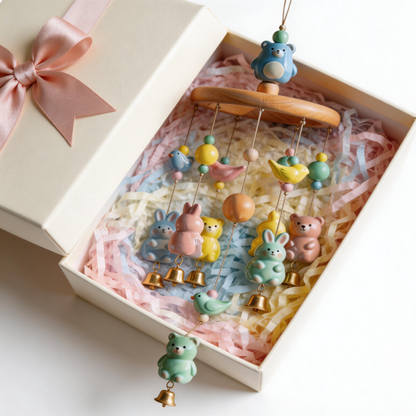 Gift-Worthy | Wooden Animal Wind Chime | Sweet Pastel Hanging Charm