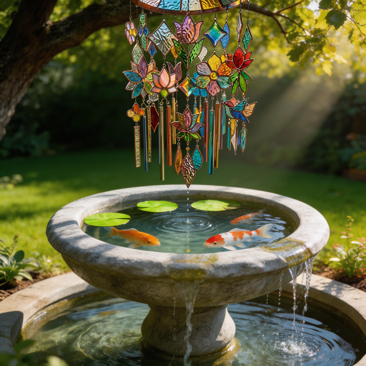 Gift-Perfect | Stained Glass Balcony Wind Chimes | Radiant Color Reflections