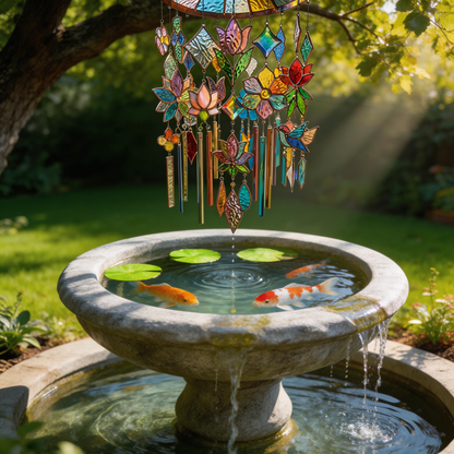 Gift-Perfect | Stained Glass Balcony Wind Chimes | Radiant Color Reflections